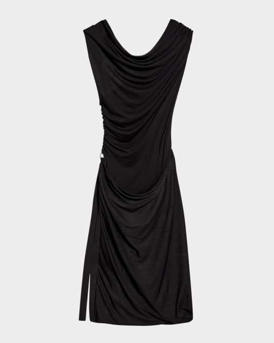 navy blue dress for baby girl Helmut Lang Asymmetric Cutout Dress Black Seamless Jersey Size Extra  Small/Small
