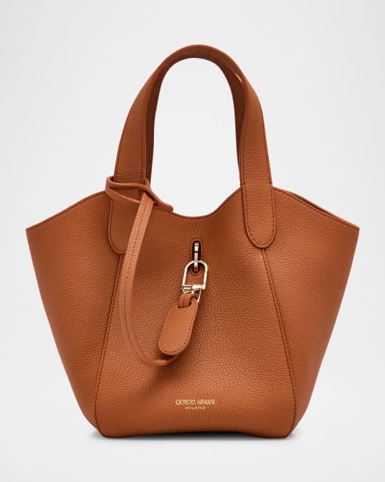Giorgio Armani Gem Small Pebble Leather Tote Bag | Neiman Marcus