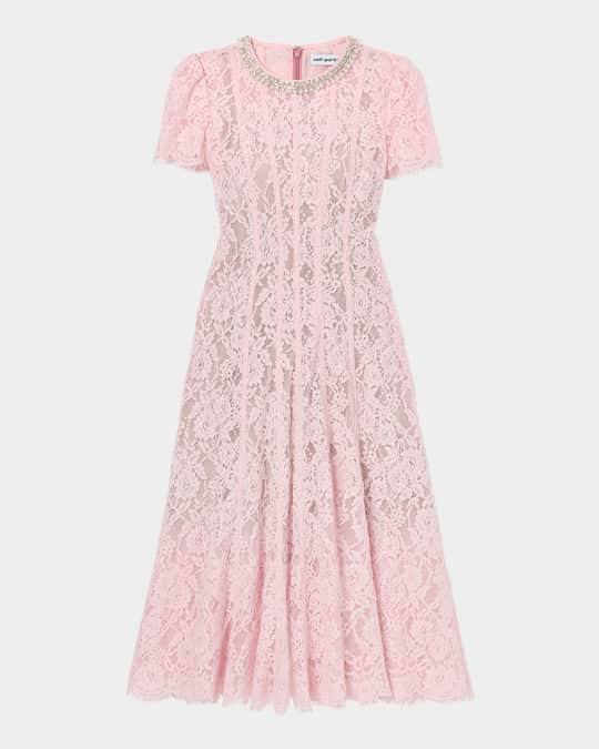Embellished Lace Midi Dress
