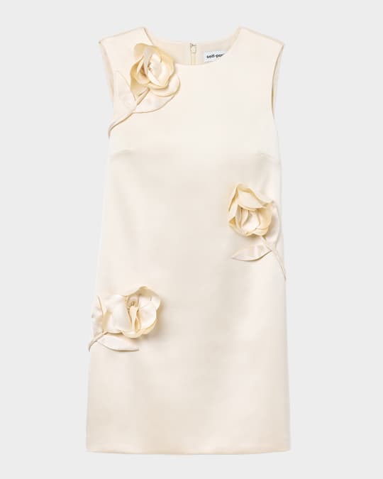 Flower Satin Mini Dress