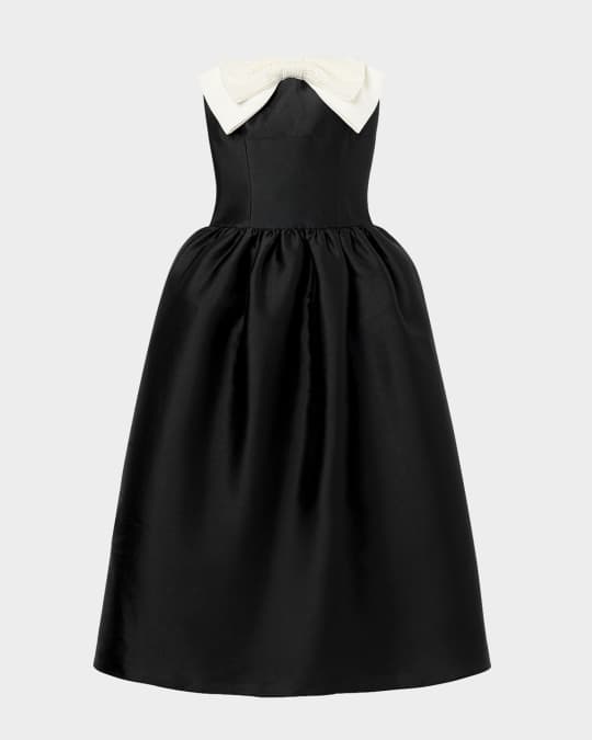 Taffeta Bow Midi Dress