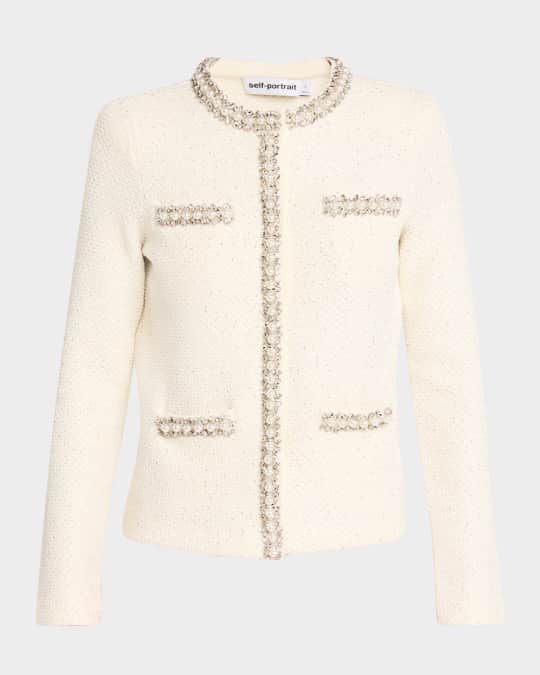 Embellished Textured Knit Cardigan