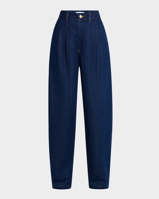 FRAME Trapunto Denim Trousers | Neiman Marcus