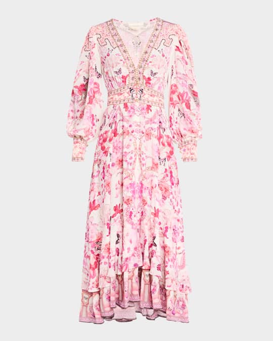 Botanical Novella Button-Front Maxi Dress