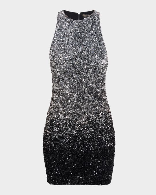 Pania Sequined Ombre Racerback Mini Dress