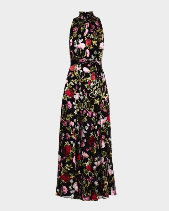 Alice+Olivia■Dita Smocked Neck Godet Maxi Dress■ドレス Alice+Olivia□Dita Smocked Neck Godet Maxi Dress□ドレス