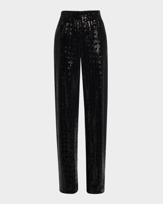 Elba Sequined Straight-Leg Pants