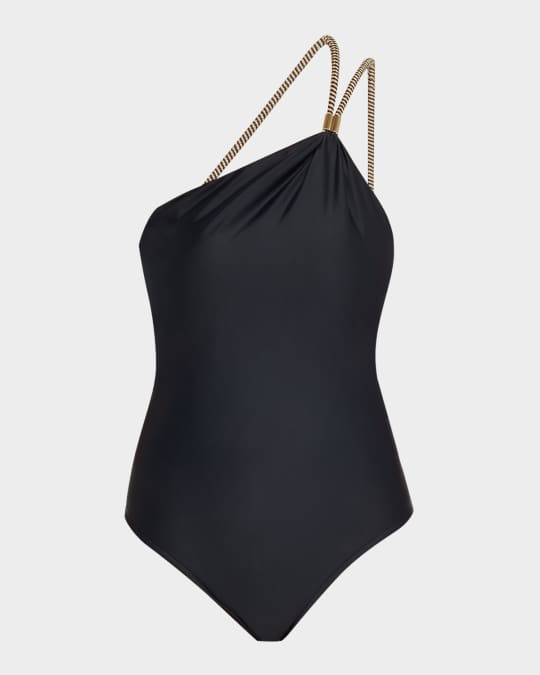 Asymmetric Rope One-Piece Swimsuit