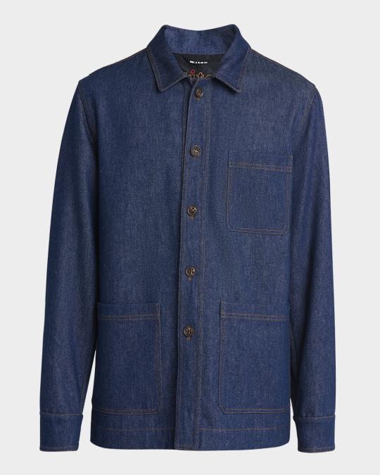 Kiton Men's Denim Workshirt | Neiman Marcus