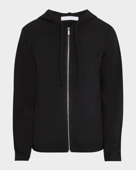 Helmut Lang Men's Wool-Cashmere Mohawk Zip Hoodie | Neiman