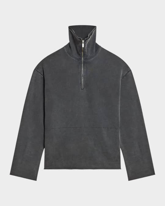 Men's Washed Quarter-Zip Oversized Sweatshirt
