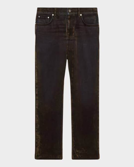 Men's Slim-Fit Flocked Denim Jeans