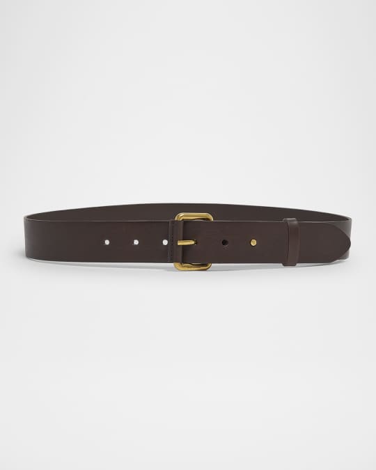 Saint Laurent Motorcycle Calf Leather Belt | Neiman Marcus