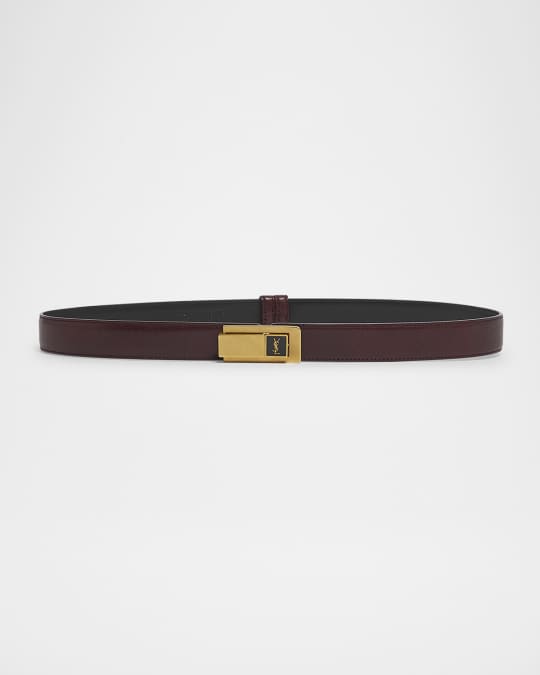 Saint Laurent YSL Skinny Leather Belt | Neiman Marcus