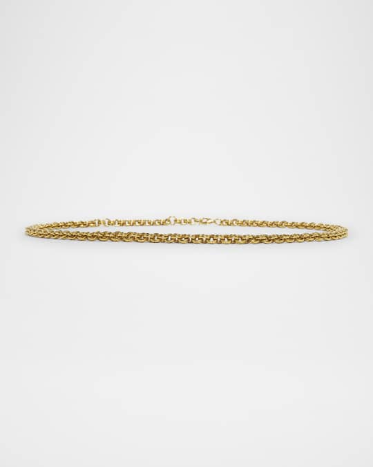 Saint Laurent Skinny Brass Chain Belt | Neiman Marcus