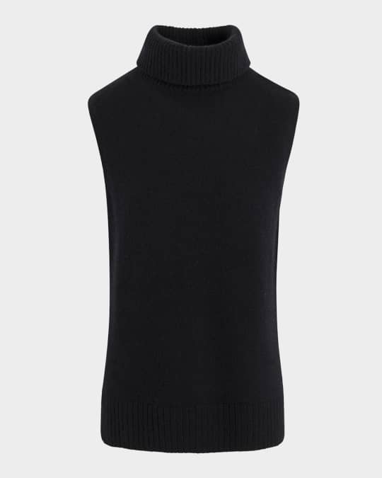 Cashmere Sleeveless Turtleneck Sweater