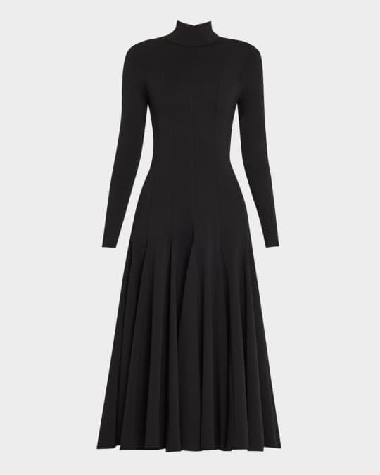 Salon 1884 Elodie Turtleneck Pleated Midi Dress | Neiman Marcus