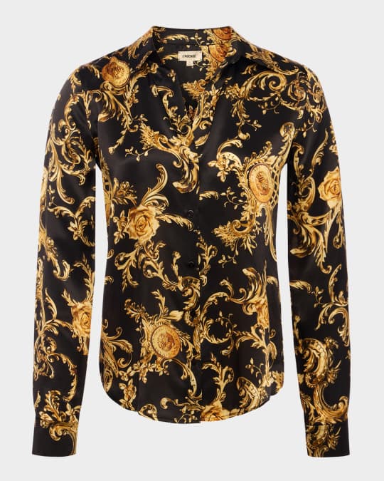 Tyler Barocco Swirl Silk Blouse