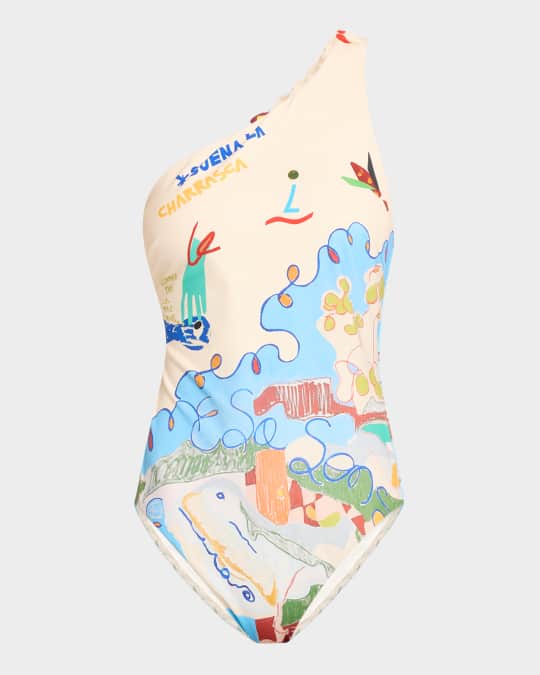 ALEMAIS Nadia Asymmetric One-Piece Swimsuit | Neiman Marcus