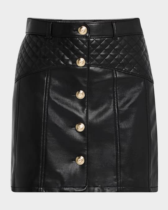Cinq a Sept Claudia Quilted Vegan Leather Mini Skirt