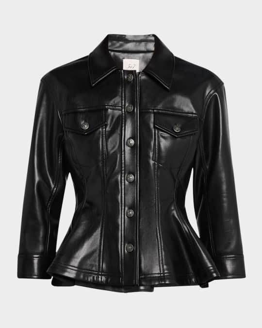 Gina Vegan Leather Peplum Jacket
