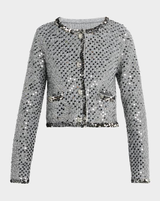Benoit Cropped Sequin Knit Jacket