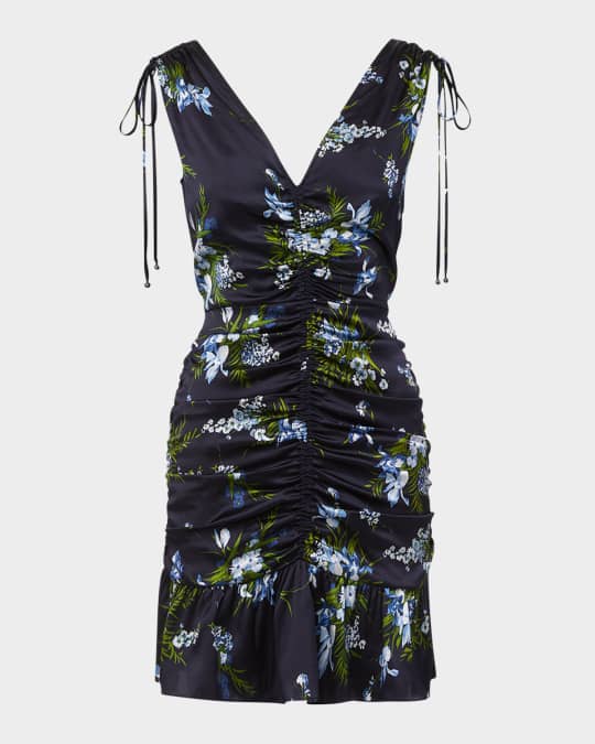 veronica beard silk mini dress Veronica Beard Marion Floral Silk Crepe Mini Dress