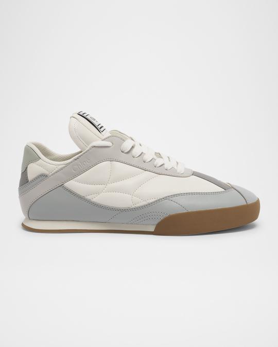 Chloe Kick Low-Top Mixed Leather Sneakers | Neiman Marcus