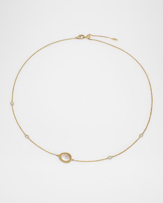 Al Zain Jewelry Nina Mariner 18K Yellow Gold Necklace with Mother-Of ...