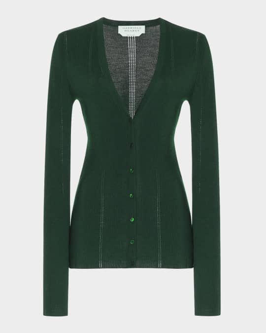Lillian Slim V-Neck Wool Cardigan