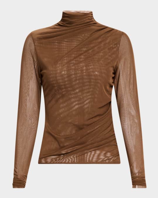 Paxton Gathered Turtleneck Top