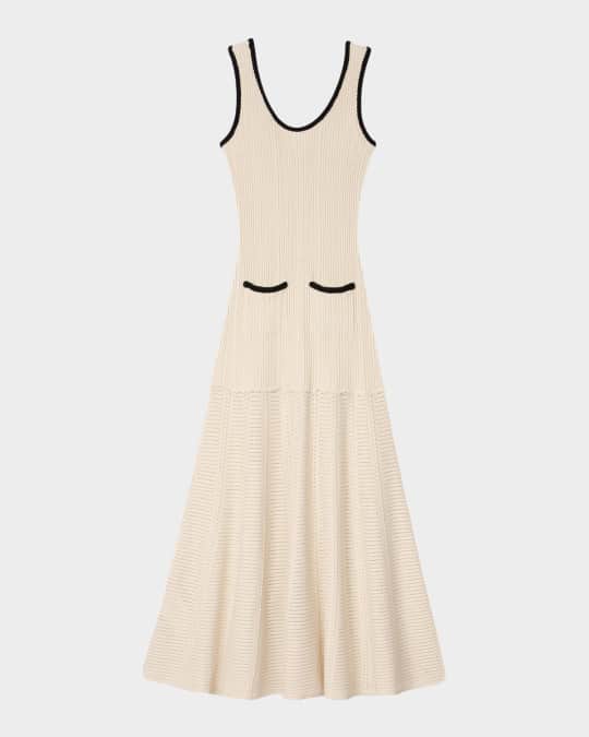 Sandro Boheme Pointelle-Knit Midi Dress | Neiman Marcus