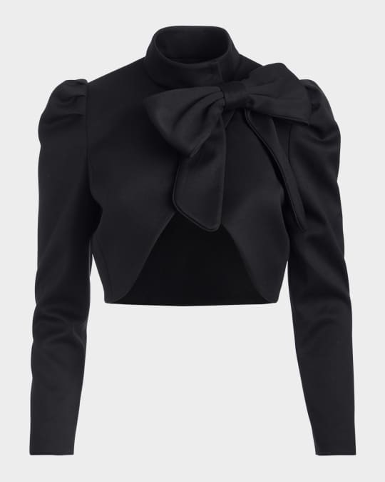 Bow Button Cropped Jacket main image 0