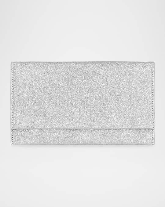 Metallic Glitter Flap Clutch Wallet