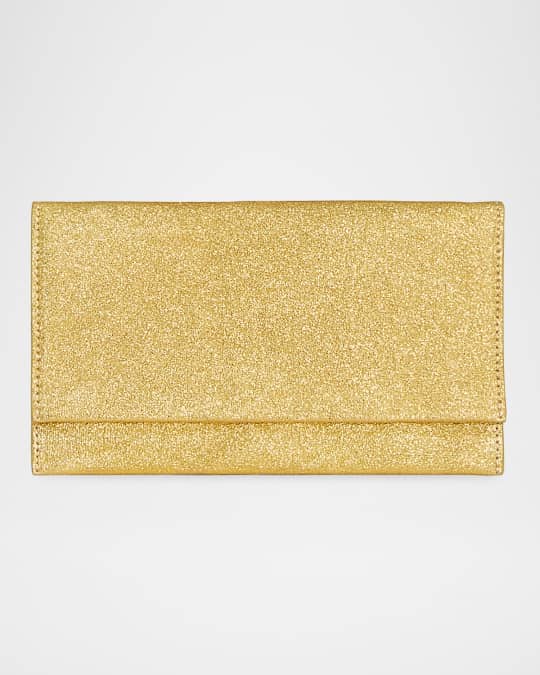 Metallic Glitter Flap Clutch Wallet