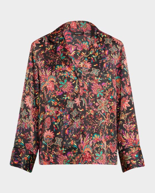 Granada Floral-Print Charmeuse Pajama Set