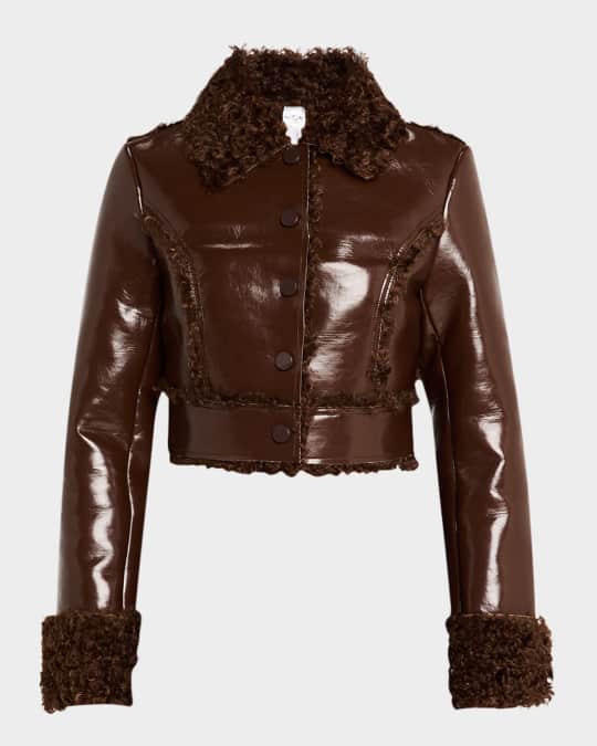Mercia Reversible Patent Faux Leather Jacket 