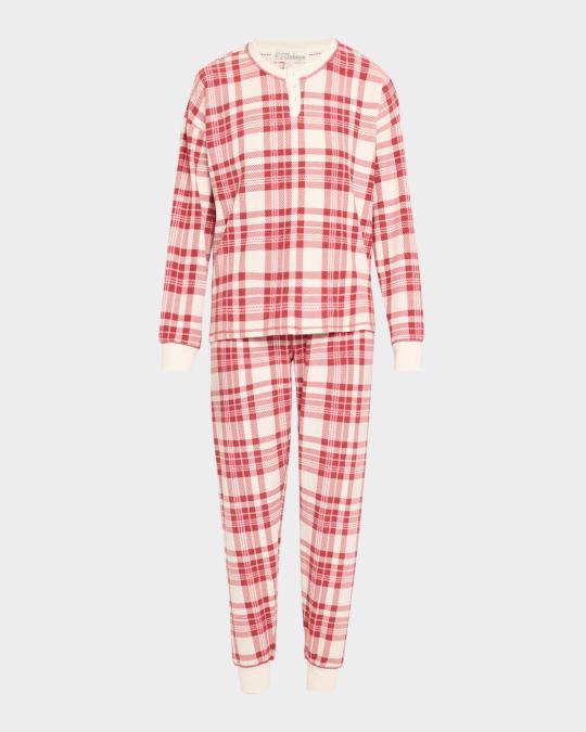 PJ Salvage Snowed in Plaid Pant - Red