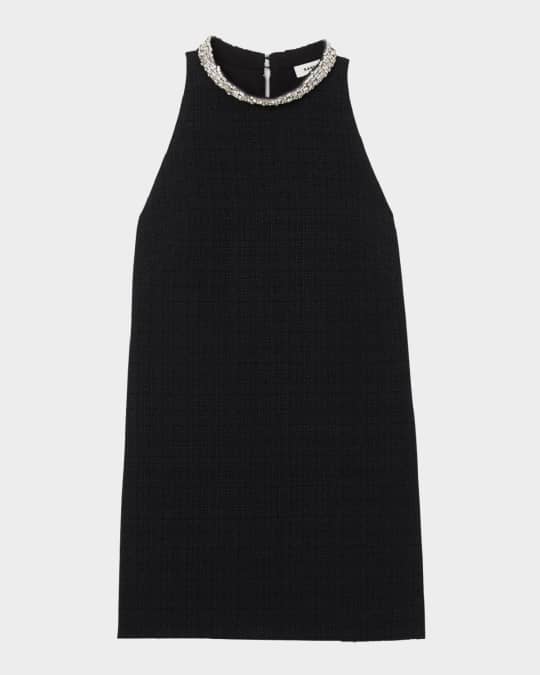 Sandro Dorinna Short Rhinestone Trim Shift Dress | Neiman Marcus