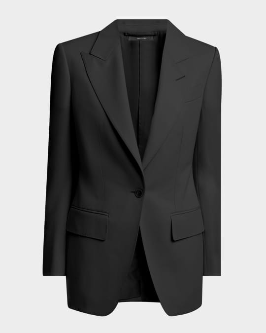 【関税＆送料込み】Tom Ford Single Breasted Wool Jacket TOM FORD Single-Breasted Wool-Blend Blazer Jacket | Neiman