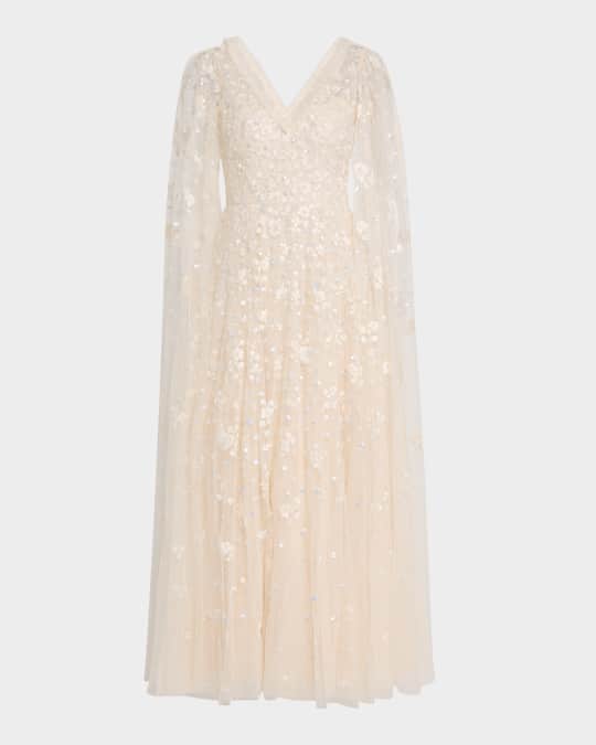 Needle & Thread Dahlia Ditsy Sequin Embroidered Ankle Gown | Neiman Marcus