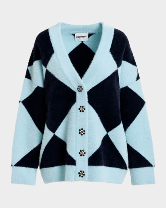 How Knitted Harlequin Oversized Cardigan