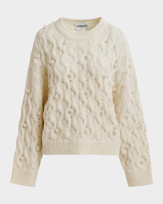 Halpes Embellished Cable-Knit Pullover