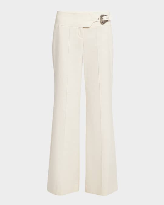 Wide-Leg Buckle Pants