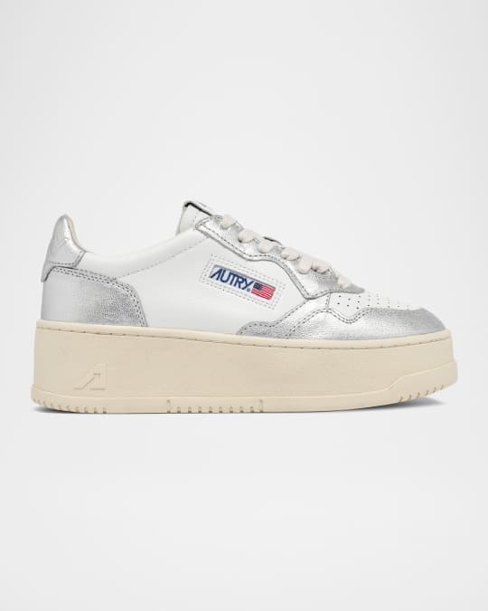 AUTRY Medalist Low-Top Bicolor Leather Platform Sneakers