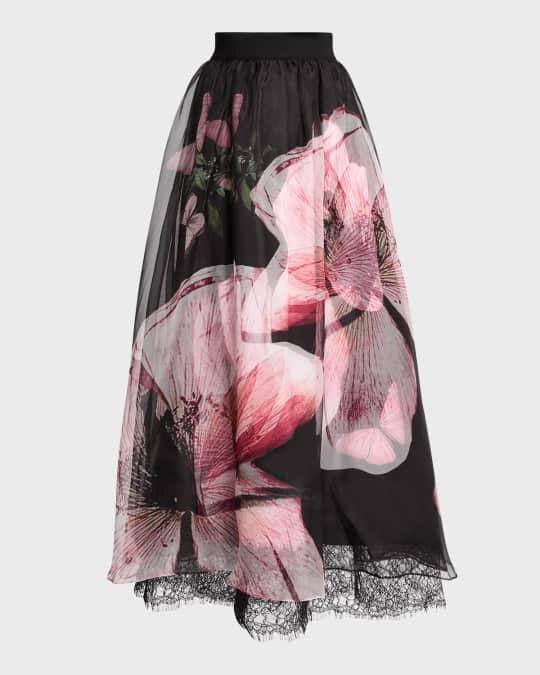 【Alice+Olivia】NILDA 花柄プリント Aライン マキシ丈 スカート Alice + Olivia - ニルダ花柄Aラインマキシスカート を