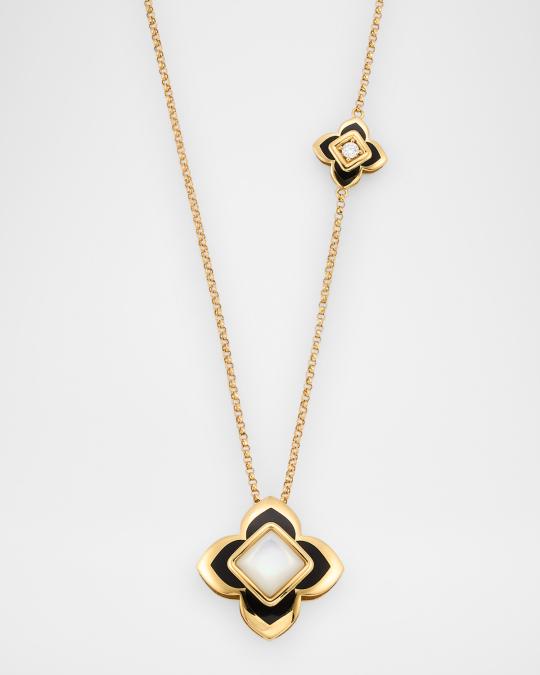 Roberto Coin 18K Diamond and Mother of Pearl Palazzo Carnevale Necklace ...