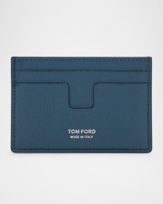 TOM FORD Men's T-Line Grained Leather Card Holder | Neiman Marcus