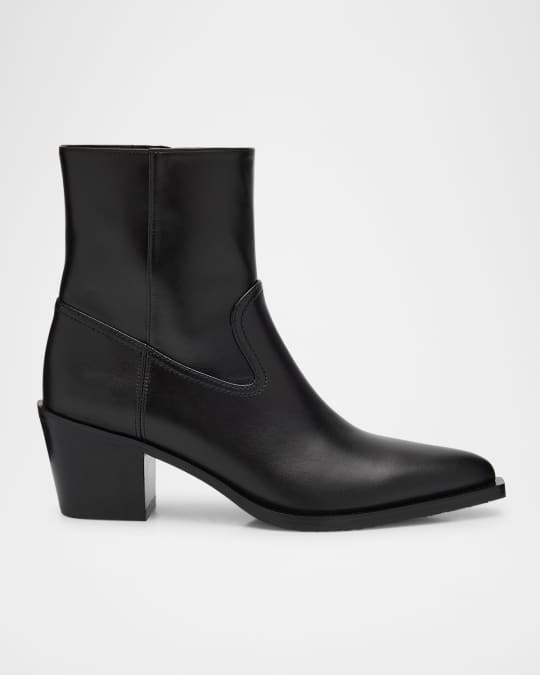 ショートブーツ・ブーティ Stuart Weitzman TATE BOOTIES Stuart Weitzman Tate Pointed Zip Leather Booties | Neiman Marcus