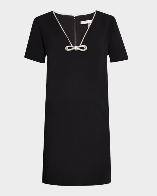 Obelle Shimmer-Trim Mini Dress
